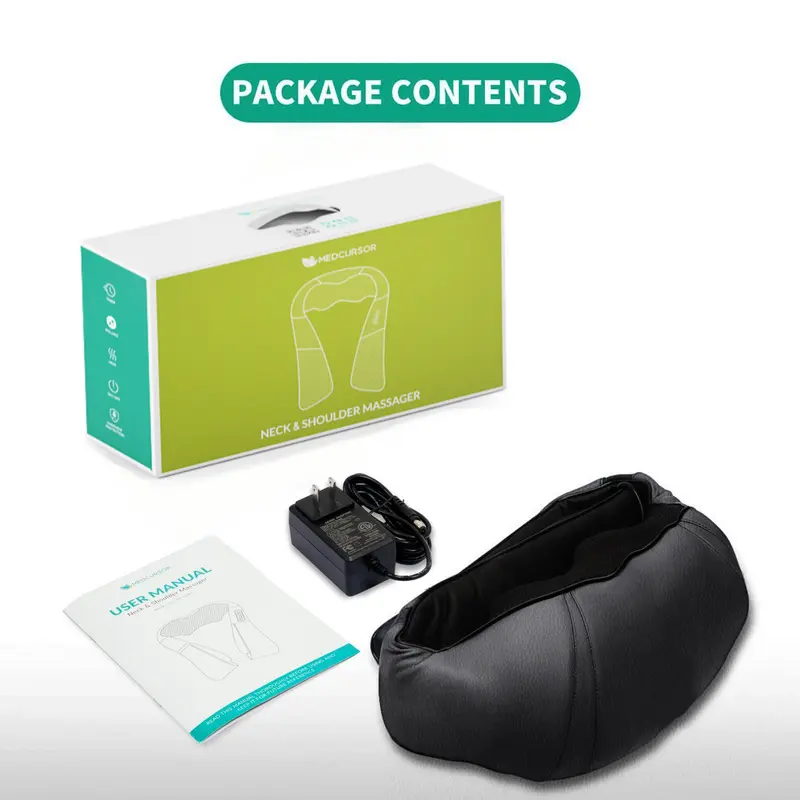 Product package contents shown with adapter and manual