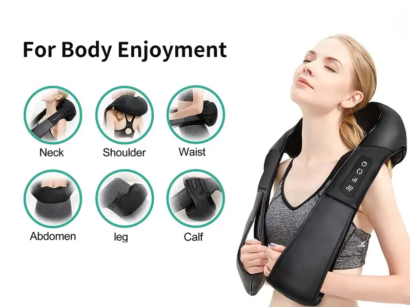 Product imagery showing several possible massage positions